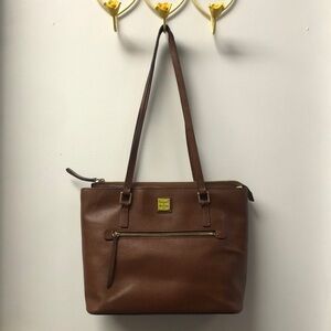 Dooney & Bourke Brown Leather Shoulder Bag with Timeless Design